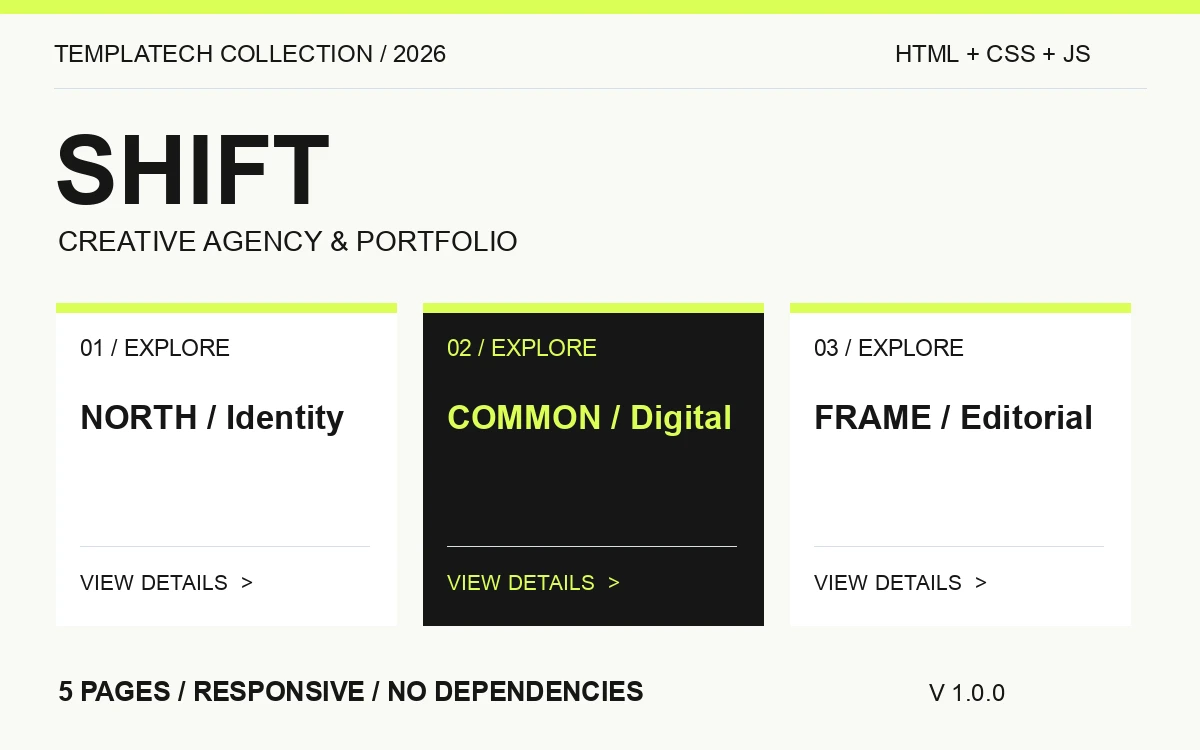 SHIFT Studio — เว็บไซต์เอเจนซีและพอร์ตโฟลิโอ